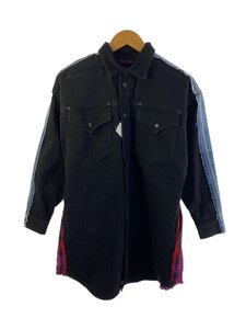 DIESEL◆DE-LIFIE デニムドッキングミニワンピース/XXS/コットン/BLK/00SC9Q