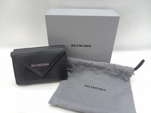 【BALENCIAGA】バレンシアガ 391446.1000.R.55558 3つ折財布 メンズ 中古