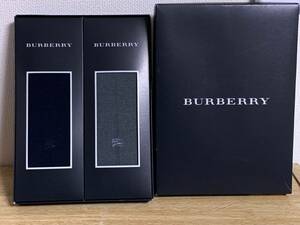 BURBERRY 靴下2足 サイズ25~26㎝ ロゴ刺繍 箱入り 