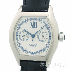 【中古】K18WG　カルティエ　CARTIER　ワンプッシュクロノ　手巻き　コレクションプリヴェ　CPCP　修理明細書付