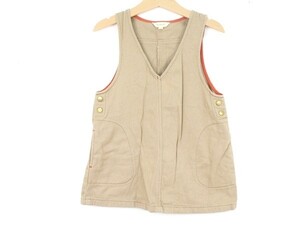 ハッシュアッシュ ジャンパースカート サロペットスカート 女の子用 100サイズ ベージュ キッズ 子供服 HusHusH