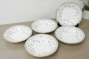 5枚セット Noritake ノリタケ ボーンチャイナ 花更紗 4409 ディーププレート 約22cm 13N871