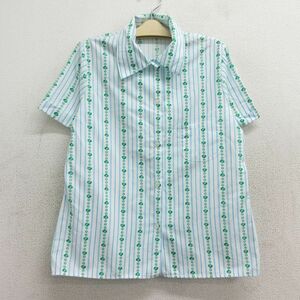 古着 半袖 ガールスカウト シャツ キッズ ガールズ 子供服 80s 白他 ホワイト ストライプ 23jul27