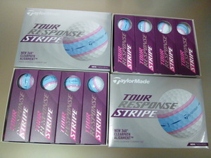 ◆2023年/最新！日本正規品【TaylorMade】New ツアーレスポンス ストライプ！New TOUR RESPONSE STRIPE/ブルー×ピンク/2ダース◆