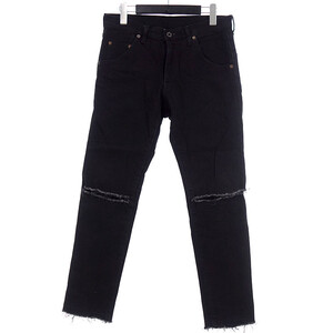 【特別価格】WJK 21SS 5954 Ripped Wash Slim Jeans デニム パンツ ブラック サイズ メンズS