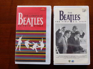 ＶＨＳ映画テ－プ2巻。THE　BEATLES　THE　FIRST　U.S.　VISIT　、Apple、バップ、THE　COMPLEAT　BEATLES、ワーナーホ－ムビデオ、2本出品