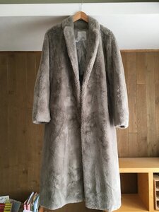 即決 極美品　 マックスマーラ Max Mara 　ファー　ベルト付き　ロング　コート40 TM