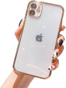 iPhone 11 ケース クリア カメラレンズ保護 一体型 ソフトケース キラキラ シンプル 光沢 透明 クリアケース アイフォン11ケース 