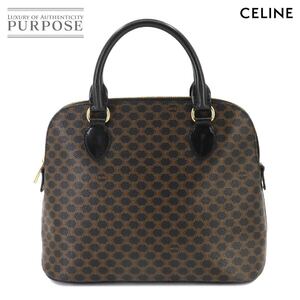 セリーヌ CELINE マカダム柄 ハンド バッグ PVC レザー ブラック ブラウン ゴールド 金具 ヴィンテージ Macadam Hand Bag 90259626