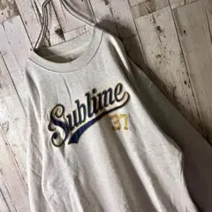 90s スウェット ビッグ刺繍ロゴ Sublime グレー XL Vintage