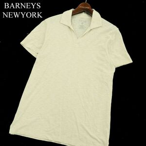 BARNEYS NEWYORK バーニーズ ニューヨーク 春夏 細ボーダー★ 半袖 スキッパー ポロシャツ Sz.S　メンズ　A3T08375_7#D