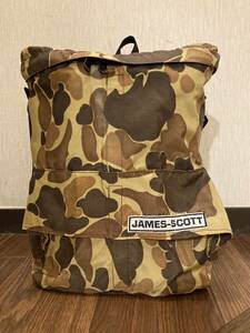  ●JAMES SCOTT USA製 迷彩柄リュック ビンテージ ジェームススコット カモフラージュ バッグ アメリカ製 ハンティング フィッシング