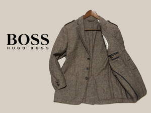 ルーマニア製【38R】HUGO BOSS ヒューゴボス ヘリンボーン ウール ジャケット シルク混 MIKOLD