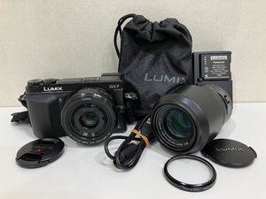 【K30712】Panasonic LUMIX DMC-GX7 デジタル 一眼カメラ LUMIX G VARIO 1:4.0-5.6/45-175 ＋ G 1:1.7/20 ASPH 本体＋レンズ2本他 中古品