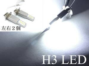 LED フォグランプ H3 左右2個セット フォグ 12V 6000k 2525smd ホワイト 白 クリア 明るい