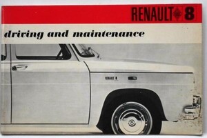 RENAULT 8 R1132 1968 OWNERS MANUAL