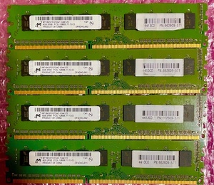 W269☆ MICRON DDR3L PC3L-12800E-11-13-E3 4GB ×4計16GB Memory メモリー 動作確認済み