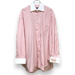 RAF SIMONS 22SS Stripe Shirt 長袖ストライプシャツ Sサイズ ピンク ラフシモンズ オーバーサイズ