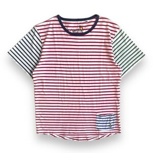 go slow caravan ゴースローキャラバン 半袖 ボーダー 切替 ポケット Tシャツ S/S トップス カットソー 丸首 キャンプ 4 マルチカラー