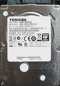 TOSHIBA MQ01ABF032 2.5インチ 7mm SATA600 320GB 686回 20817時間