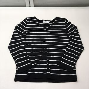 送料無料★AZUL by moussy アズールバイマウジー★長袖ニット　薄手ニット　ボーダートップス★Sサイズ★黒白#50427sjj40