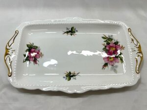 【菊水-10718】MZ◆ROYAL ALBERT［ロイヤルアルバート］サンドイッチトレイ◆トレー／サンドウィッチ◆ユーズド・中古◆KT