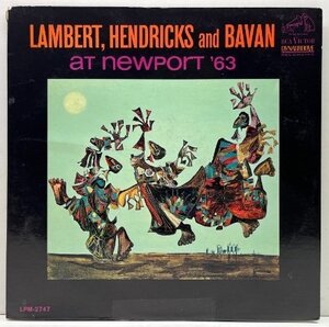 良好盤!! 初版 太字DYNAGROOVE 深溝 US 完全オリジナル LAMBERT, HENDRICKS & BAVAN At Newport 