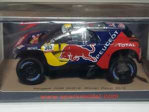 新品 1/43 スパーク SPARK Peugeot 2008 DKR16 No.302 Winner Dakar 2016 ドライバー：S. Peterhansel - J.-P. Cotteret