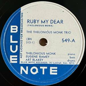 【S】THELONIOUS MONK BLUE NOTE Ruby My Dear/ Evidence