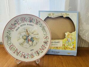 【未使用】 WEDGWOOD ウェッジウッド PETER RABBIT ピーターラビット 1993 クリスマスプレート 約20.3cm イヤープレート 飾り皿