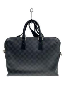 LOUIS VUITTON◆ポルト・ドキュマン・ジュール_ダミエ・グラフィット_BLK/PVC/BLK/ブラック/2way/M48224