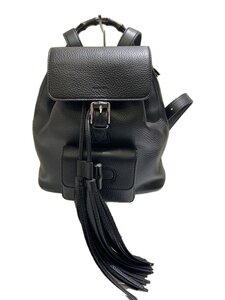 GUCCI◆ミニリュック_バンブーデイリー/387149/レザー/BLK