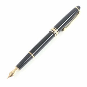 美品□MONTBLANC モンブラン ペン先K14 Mニブ マイスターシュテュック クラシック キャップ式 万年筆 ブラック ゴールド ドイツ製 メンズ