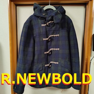 【送料無料】 R.NEWBOLD ブラックウォッチ柄 ダッフルコート Mサイズ R.ニューボールド アールニューボールド