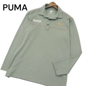 PUMA プーマ 通年 ロゴ刺繍★ 長袖 ポロシャツ Sz.3XL　メンズ トレーニング 大きいサイズ 特大 ゴルフ 　C4T01404_2#C