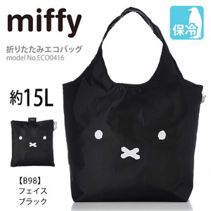 ミッフィー エコバッグ miffy 保冷 保温 折りたたみ マイバッグ かわいい ショッピングバッグ 買い物 フェイスブラック 黒 M762