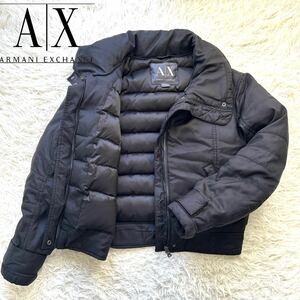 1円【アルマーニエクスチェンジ】ARMANI EXCHANGE ダウンジャケット ショート丈 ブラック 黒 フェザー メンズ レディース ユニセックス