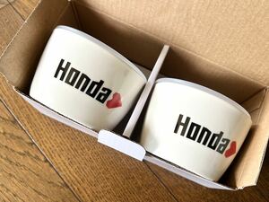 [未使用] HONDA ハート オリジナル ペア 小鉢 蓋付き 新品 白 ホンダ グッズ 耐熱 食器 ノベルティ シンプル レンチンOK ※簡易包装