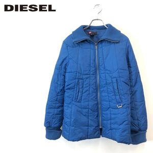 1D2437-F-N◆ DIESEL ディーゼル 中綿ジャケット ジップアップブルゾン リブ ◆ sizeS ナイロン100 ブルー 古着 秋冬