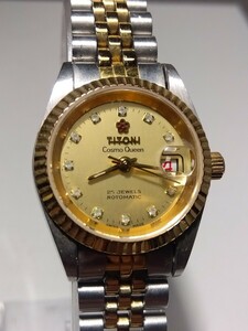 【M097】【稼働品】 TITONI Cosmo Queen チトーニ コスモクイーン 25石 ROTOMATIC 腕時計 レディース