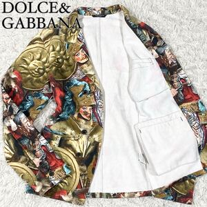 【極美品】 ドルチェ＆ガッバーナ DOLCE&GABBANA 【幻の逸品】 騎士柄 テーラードジャケット サイズ48 メンズ 総裏 入手困難品 Lサイズ