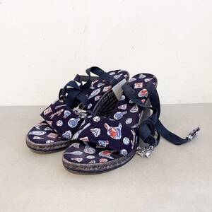 CHANEL/sandal/shoes/sport/navy/シャネル/サンダル/靴/レースアップ/ネイビー/スポーツプリント/24.5