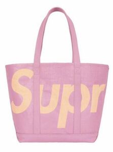 新品未使用 Supreme Raffia Tote トートバッグ シュプリーム バッグバック backpack ラフィア box logo ロゴ 紫 ベージュ purple 入手困難