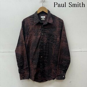ポールスミス パイソン 柄 長袖 シャツ シャツ、ブラウス シャツ、ブラウス L 黒 / ブラック X 赤 / レッド