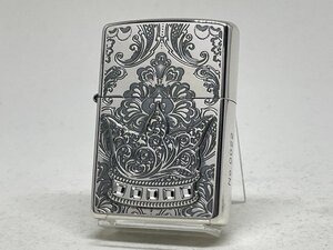 送料無料 ZIPPO[ジッポー]The Crown (B) Silver Oxidized