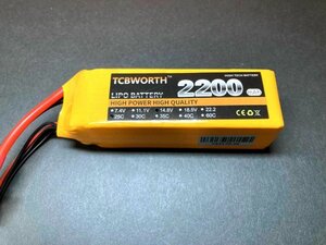 新品◆ TCB 2200mAh 4セル 14.8V 25C-50C リポ バッテリー XT60