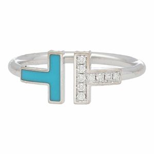 【中古】 Tiffany ＆ Co. ティファニー ダイヤモンド ワイヤー リング 指輪 T 64028162 K18WG 24014112 LI