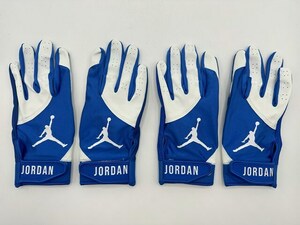 JORDAN ジョーダン 野球 両手 バッティンググローブ ブルーxホワイト Size-M　2セット まとめ売り