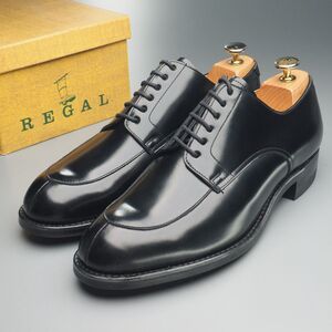 MH1859//未使用*リーガル/REGAL*JB36/Vチップ/Uチップ/エプロンダービー/レザーシューズ/革靴/黒/ブラック