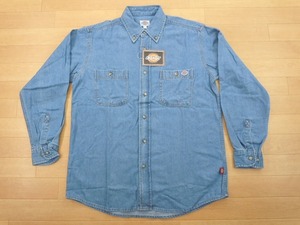 g315★新品★サイズ L★DICKIES ディッキーズ FB460U デニムシャツ★ワークシャツ ボンマックス★カラー7 ブルー★即決★